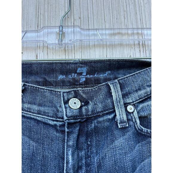 7 for all Mankind‎ Blue Straight Leg Denim Jeans Cotton Blend Stretch Size 29 - Picture 5 of 10